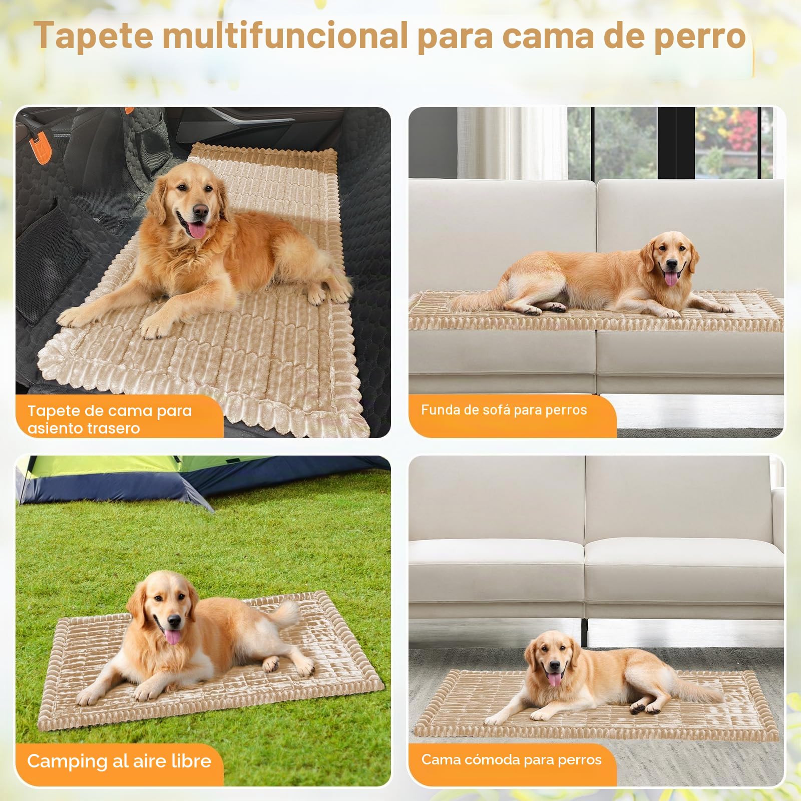 GKXLH Funda de asiento para perro – Alfombrilla suave trasero antideslizante para cama de perro y asiento de coche