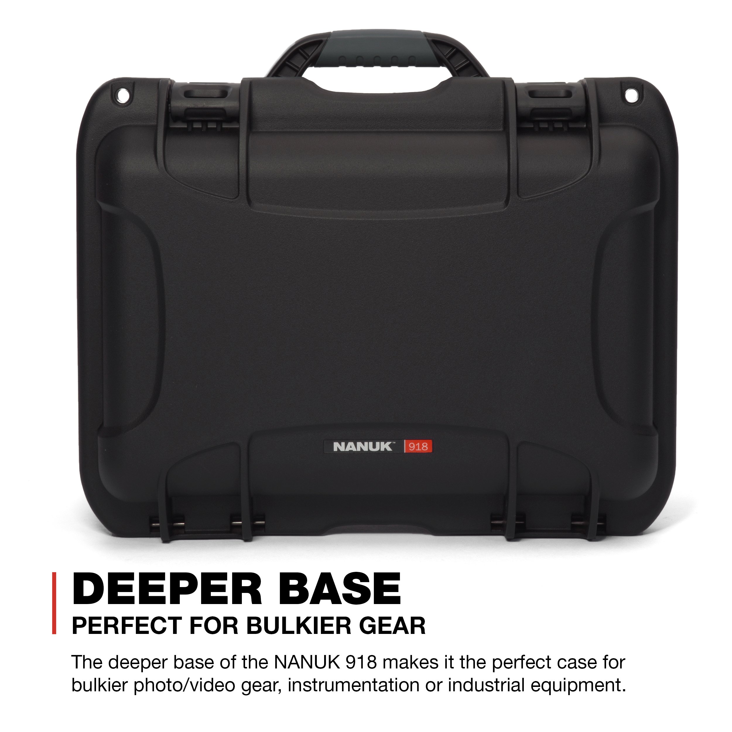 Nanuk 918 - Custodia rigida impermeabile con coperchio e divisorio imbottito, colore: Nero