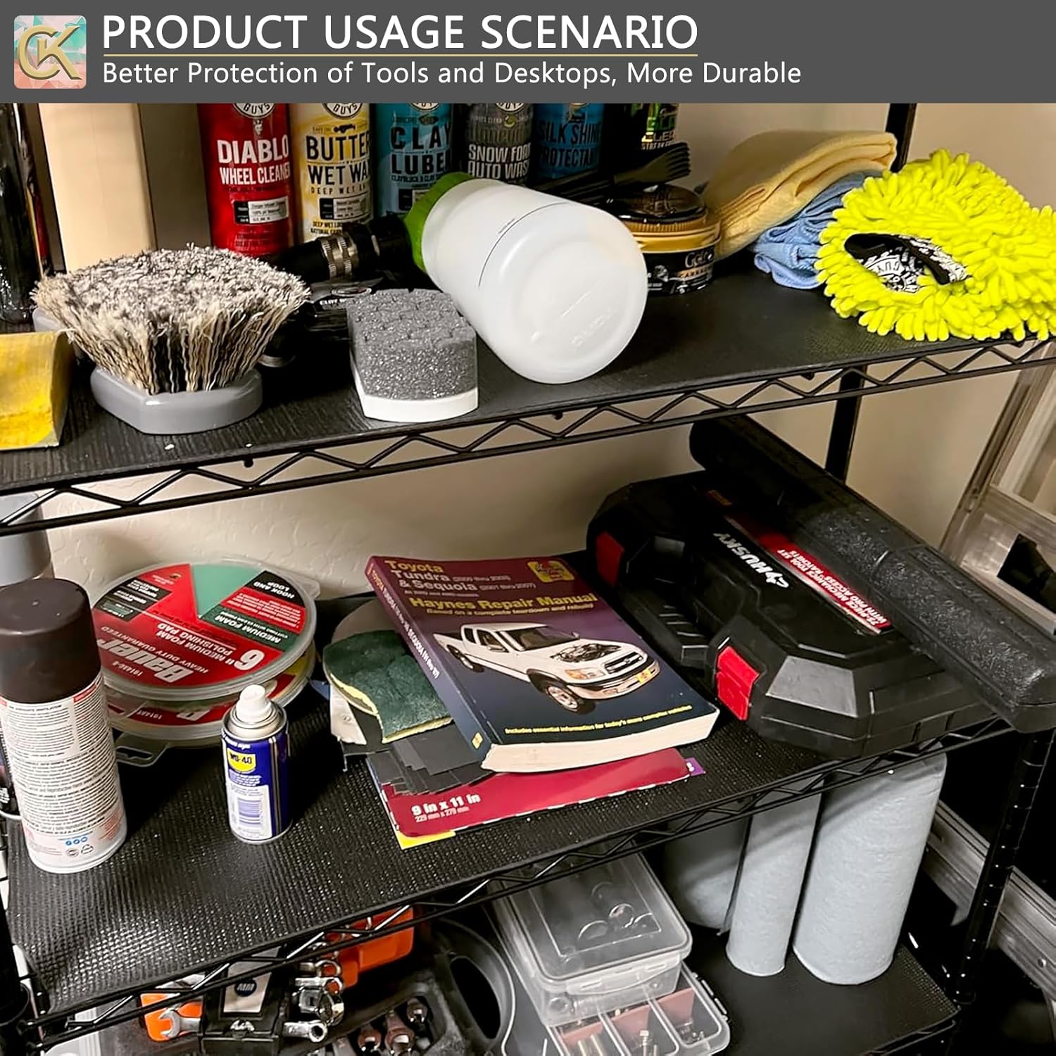 Foam Toolbox Liner Shelf Liner, Thickened Durable Pad Tool Box Mat for Protecting Your Tools, Work Surfaces, Garage, Chest (Black, 16 * 6)