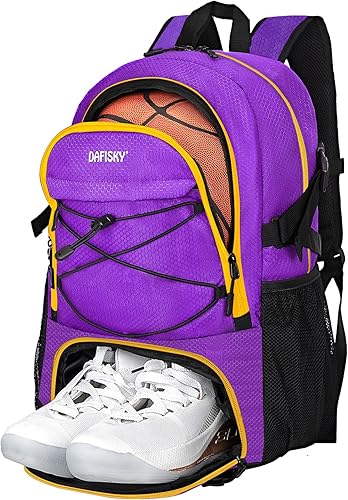 Miniatura 9 de Mochila de baloncesto con compartimento para pelotas – Bolsa de baloncesto grande con compartimento para zapatos, bolsa de equipo deportivo para