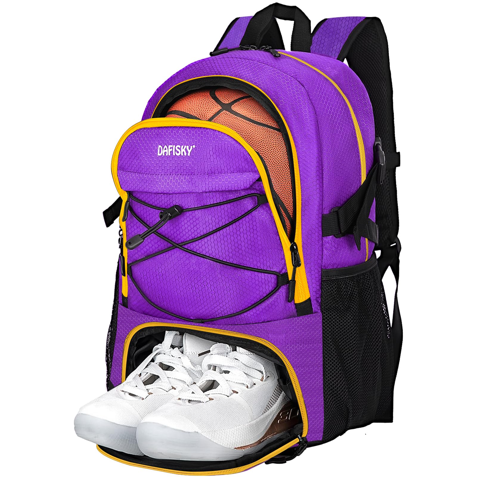 DAFISKY Basketball Backpack with Ball Compartment – Large Basketball Bag with Shoes compartment Sports Equipment Bag for Soccer Ball,Volleyball,Gym,