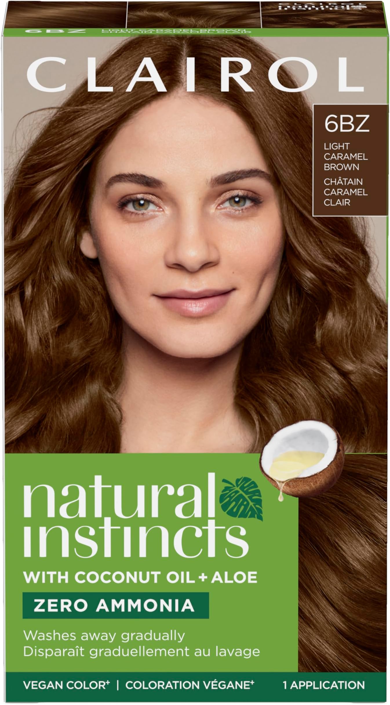 Natural Instincts Demi-Permanent Hair Dye, 6BZ Light Caramel Brown Hair Color, Pack of 1