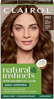 Clairol Natural Instincts Demi-Permanent Hair Dye, 6BZ Light Caramel Brown Hair Color, Pack of 1