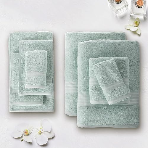 Miniatura 6 de Set de toallas de algodón egipcio de 8 unidades Lavish Home Rio, color negro