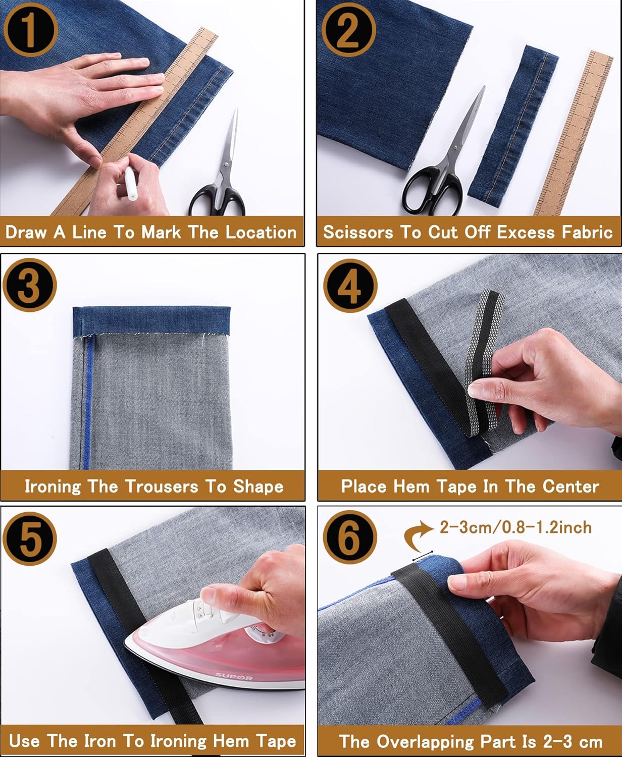 Iron-On Hem Tape Adhesive Hemming Tape for Pants, No Kenya Ubuy