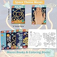 Vista 3 de Libros de laberinto de 168 páginas, paquete de 6 – 6 libros de actividades de nivel principiante – tema del espacio exterior increíbles laberintos