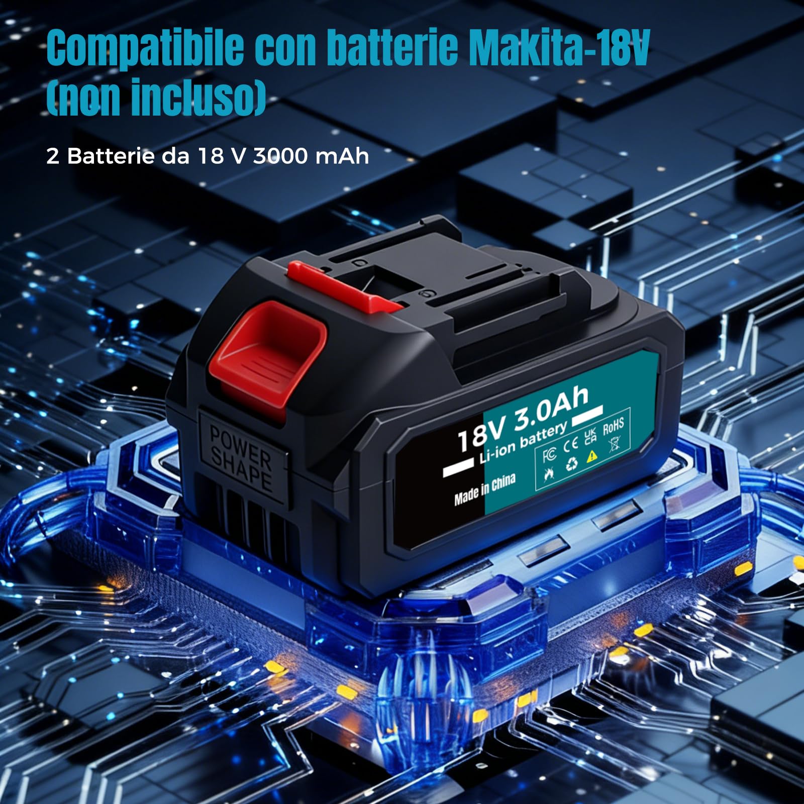 Bostar Levigatrice Rotorbitale a Batteria 18V, Ø125mm Motore Brushless, 2 Batterie 3.0Ah, Max. 21000 Giri/min, 6 Velocità, Sacco Polvere, Levigatrice Orbitale per Legno e Auto, Compatibile Makita 18V