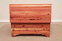 Vista 8 de Rustic Red Door Co. Cofre de Esperanza de Cedro con Tapa en Cascada, Baúl de Almacenamiento de Madera Hecho por Amish para Dormitorio, Mantas, Ropa