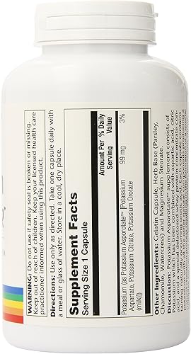 Miniatura 9 de Solaray Potasio asporotate Suplemento 99mg 100Count by Solaray