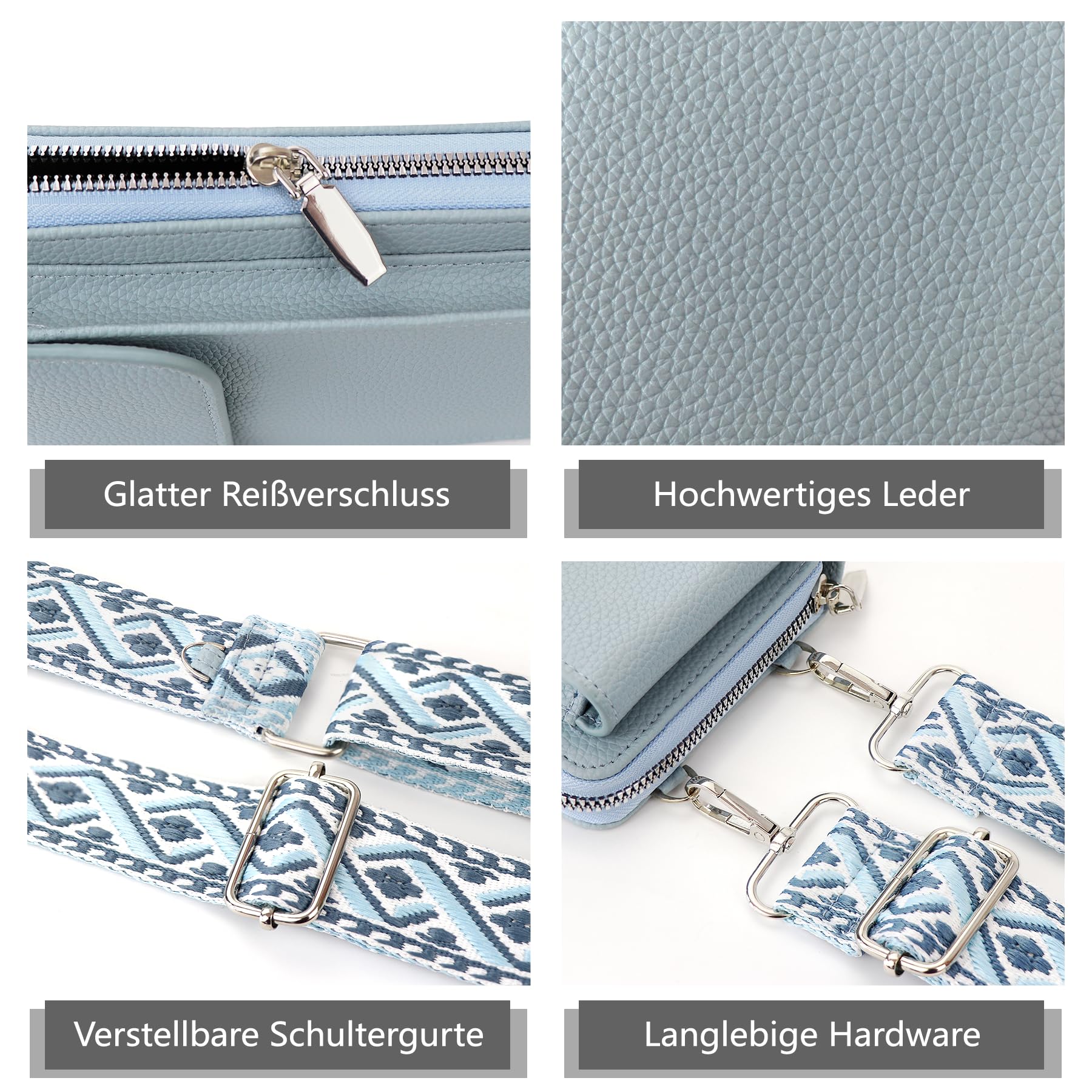 Klein Handytasche zum Umhängen, PU Leder Kleine Umhängetasche Damen, Handy Tasche zum Umhängen verstellbarer Riemen unter, Handy Schultertasche ür Handy unter 7 Zoll