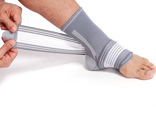 Miniatura 4 de NeoTech Care Tobillera ajustable, gris (talla XL, 1 par)