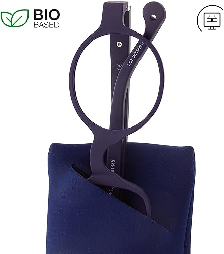 Miniatura 4 de lentes de lectura para presbicia para lectores anti luz azul para hombre y mujer. Tacto de goma, patillas flexibles y lentes antirreflectantes.