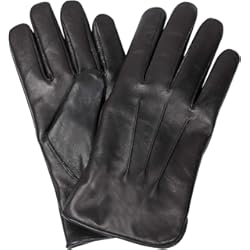 Guantes Piel Invierno Guantes de cuero genuino Guantes de invierno para hombre Forro cálido Guantes de conducción con pantalla táctil Negro