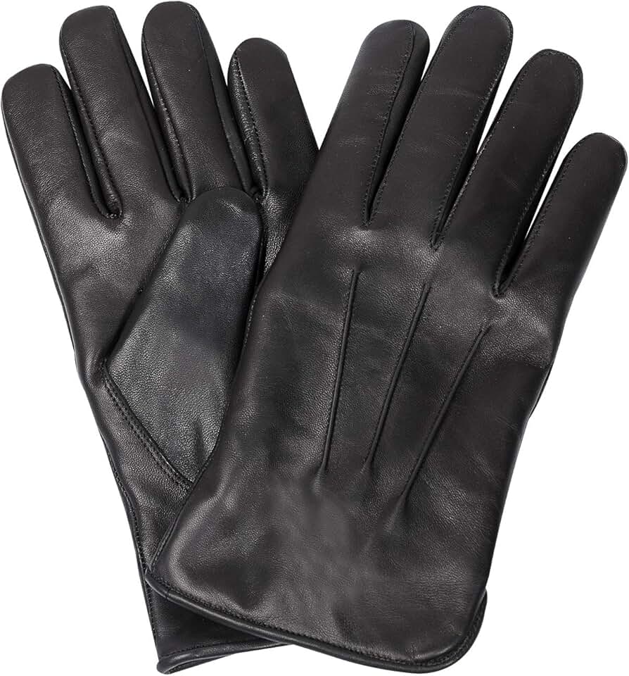 Amazon.co.uk men black leather gloves Clothing