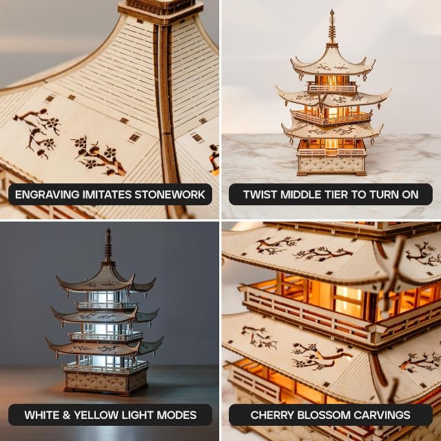 Foto 6 de 7 de Wood Trick Harmony Tower Puzzle 3D de Madera para Adultos para Construir