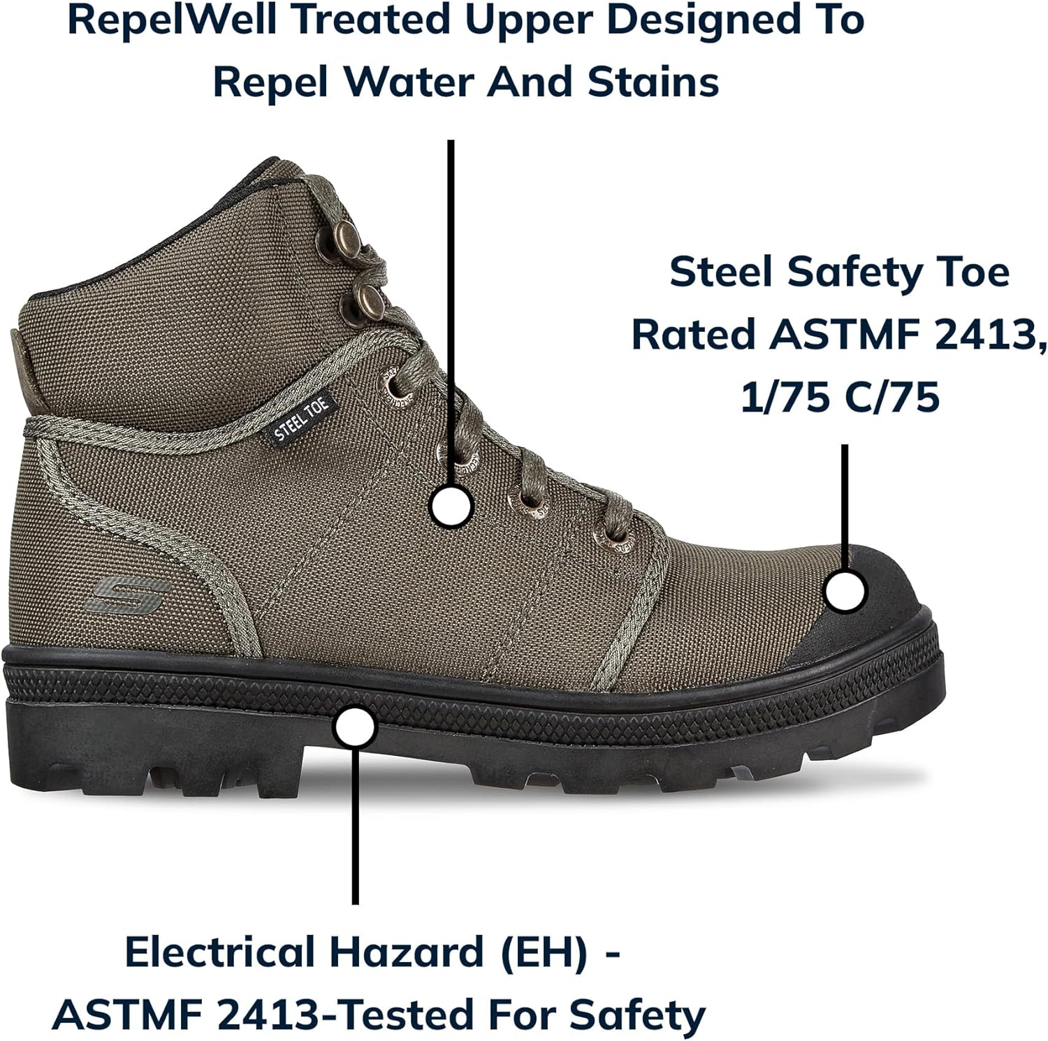 Skechers Women's Rotund Darragh Work Lace-Up Safety Toe Boots - Image 4