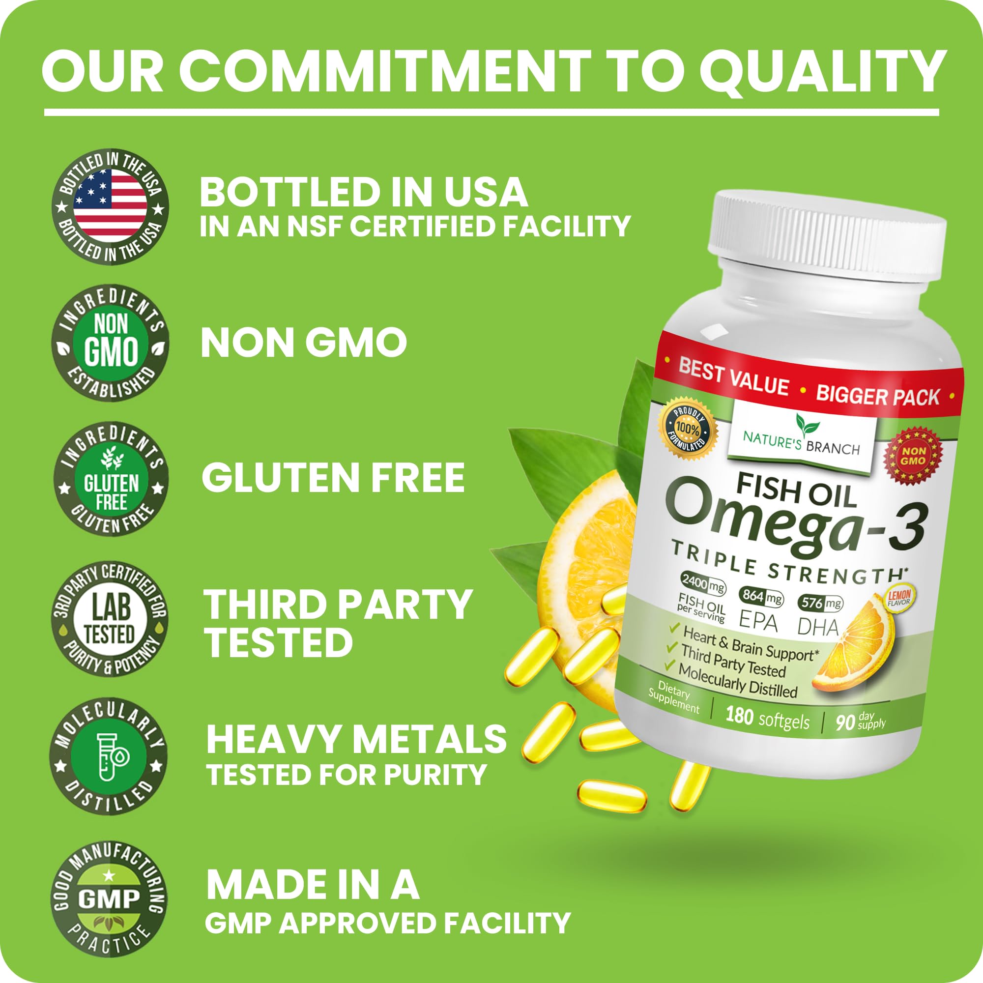 Triple Strength Omega 3 Fish Oil for Heart Health, Brain & Eyes – Burpless — Amazon image 7