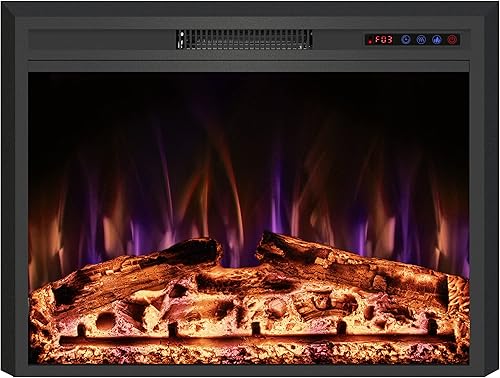 Rodalflame Insertos de chimenea eléctrica con pantalla táctil y control remoto, temporizador, 7501500w, negro, 28 pulgadas de ancho, 21 25 pulgadas