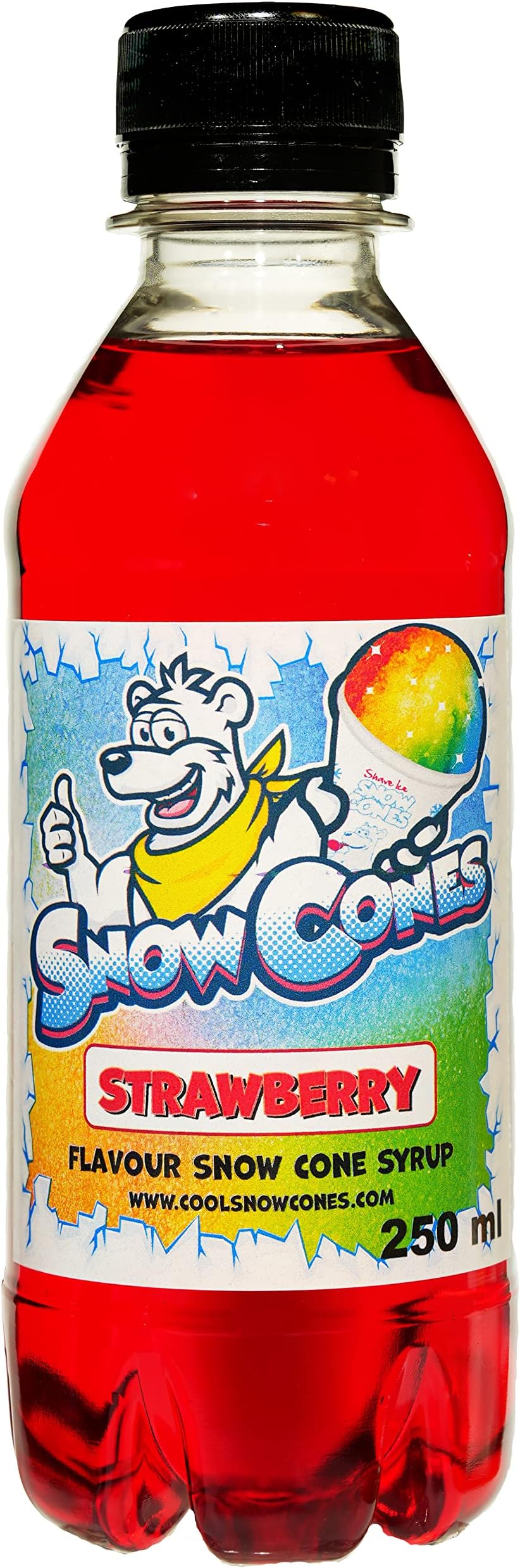Slush Snow Cone Syrup - Compatible with ALL Slush Puppy Machines 250ml Bottles Pick Your Flavour (Strawberry)