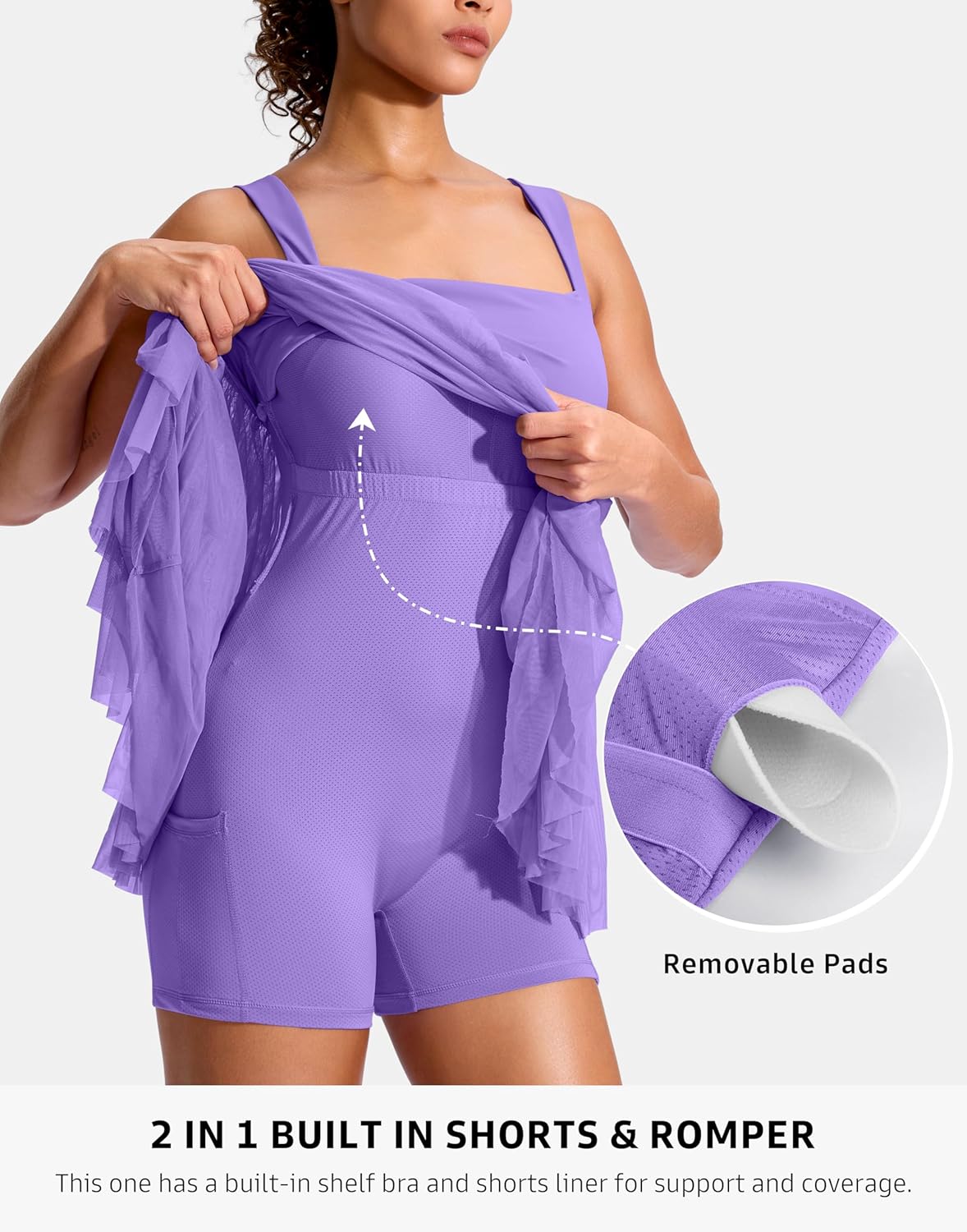 Soothfeel Tennis Dresses for Women Athletic Dress with Built in Shorts & Bra Flowy Golf Workout Dresses with Pockets Summer - Image 4