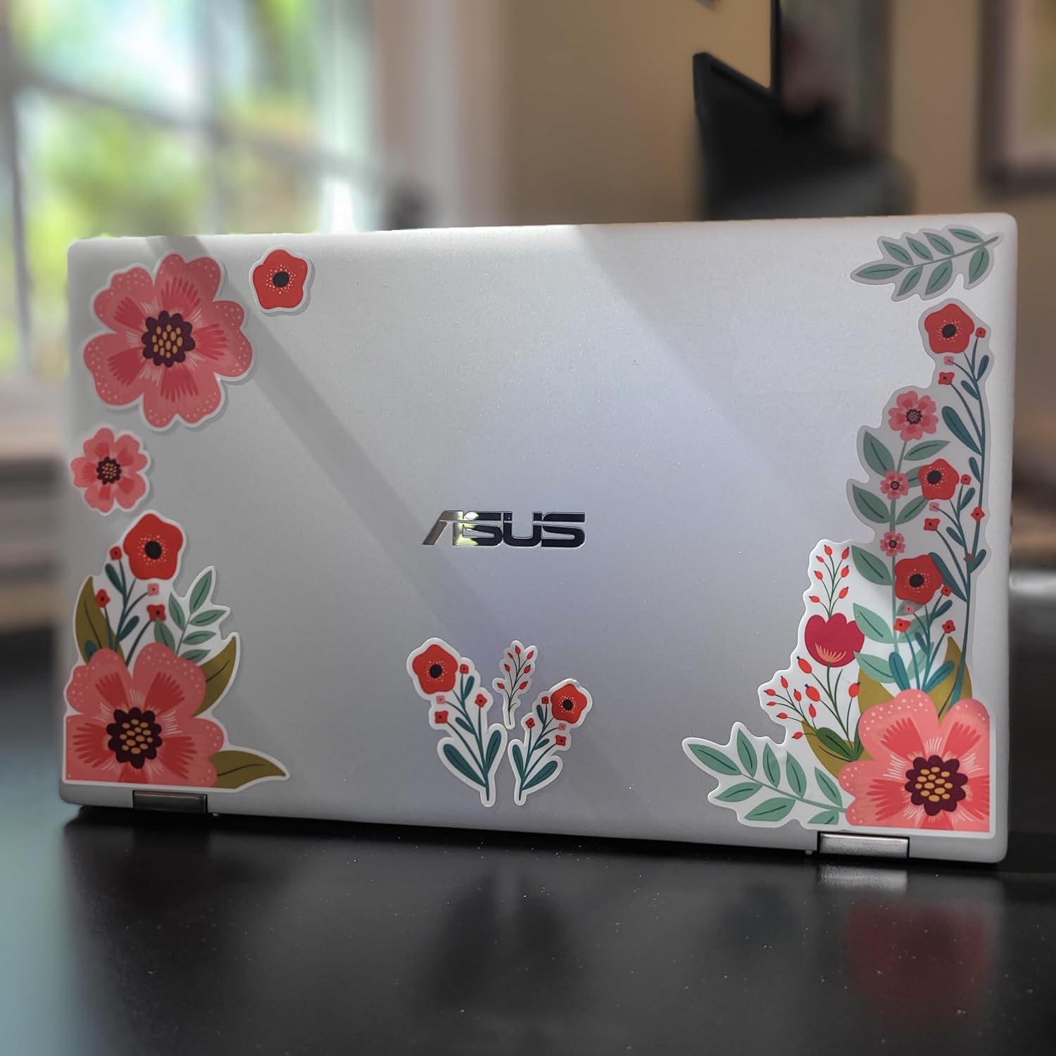 Floral Poppy Laptop Sticker Pack - Flower Stickers Laptop Decal - Vinyl Decal Journal Sticker - Cute Artsy Stickers for Planners