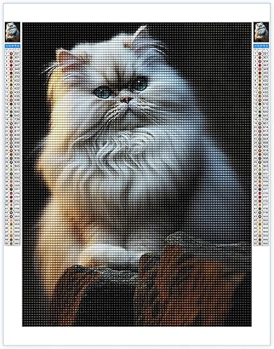 Miniatura 10 de Kits de pintura de diamantes para adultos, hermoso gato esfinge redondo de taladro completo 5D diamantes gema arte taladro kits de decoración del