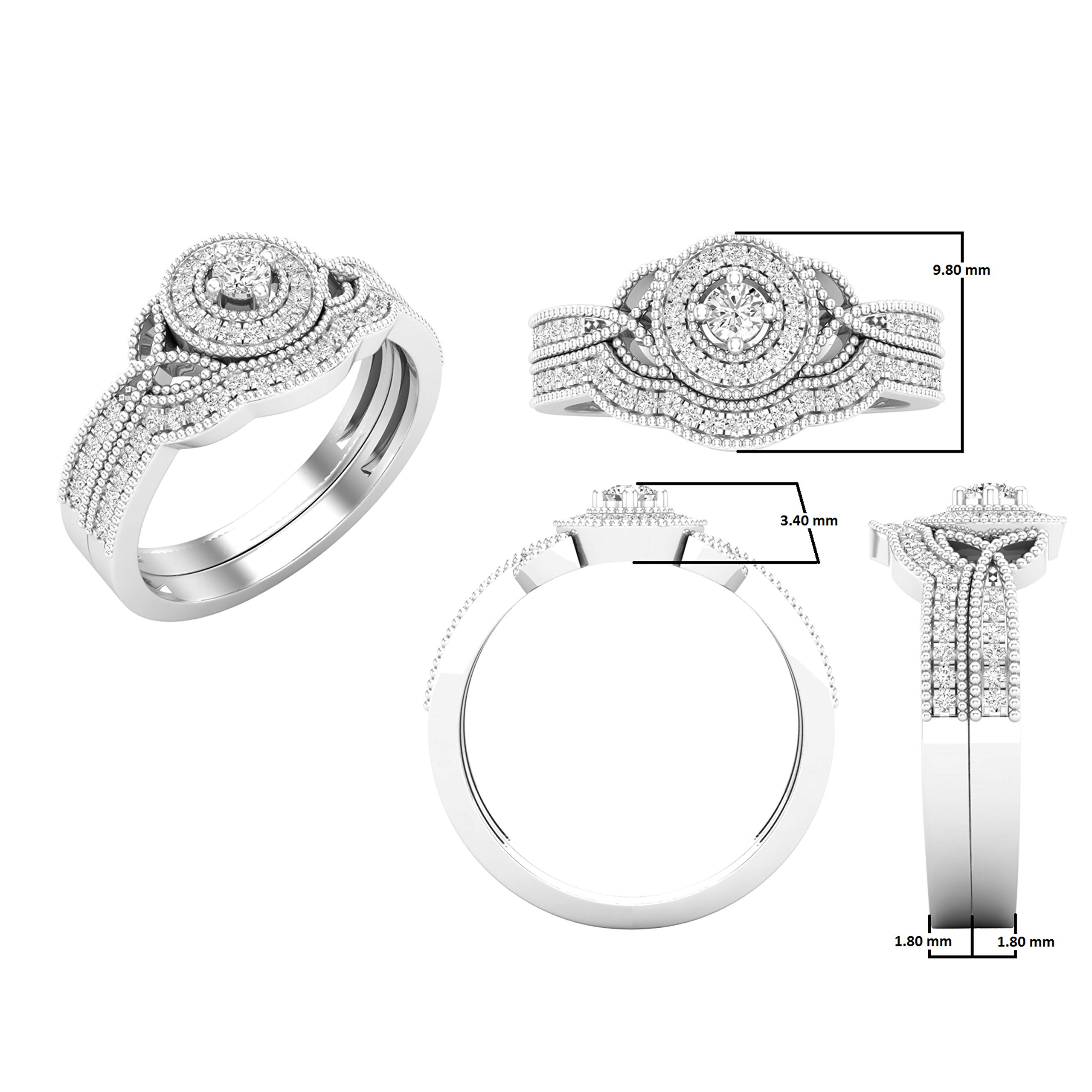 DazzlingRock Collection 10 quilates oro blanco redonda IJ diamante blanco