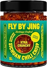 FLYBYJING Xtra Crunchy Sichuan Chili Crisp: Spicy, Tingly, Savory, Vegan, Nut-Free, Sugar Free Premium Chili Crunch - Good on Noodles, Proteins, Veggies and Everything, 6oz (Pack of 1)