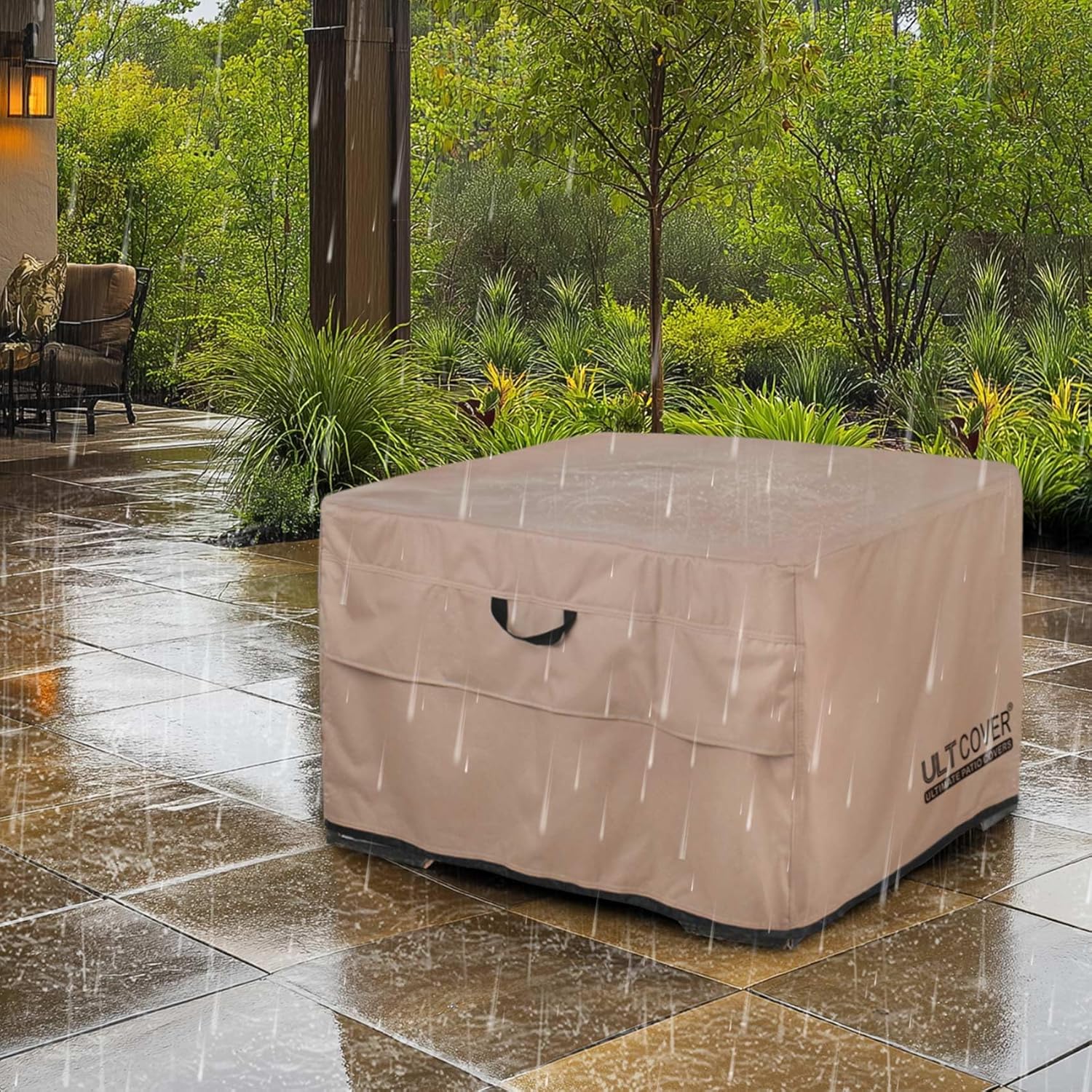 ULTCOVER Patio Fire Pit Table Cover Square 50 inch Outdoor Waterproof Fire Bowl Cover - Image 8