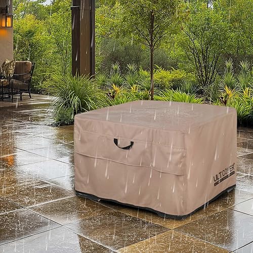 Vista 28 de ULTCOVER Cubierta impermeable cuadrada y redonda para foso para fogata de patio al aire libre. Square
