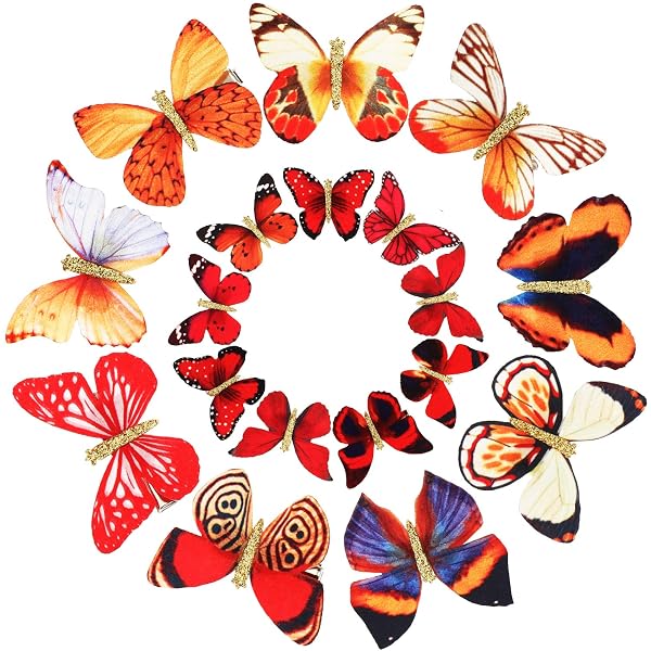 Boao 18 Pieces Glitter Butterfly Hair Clips for Girls Teens Women Hair Accessories