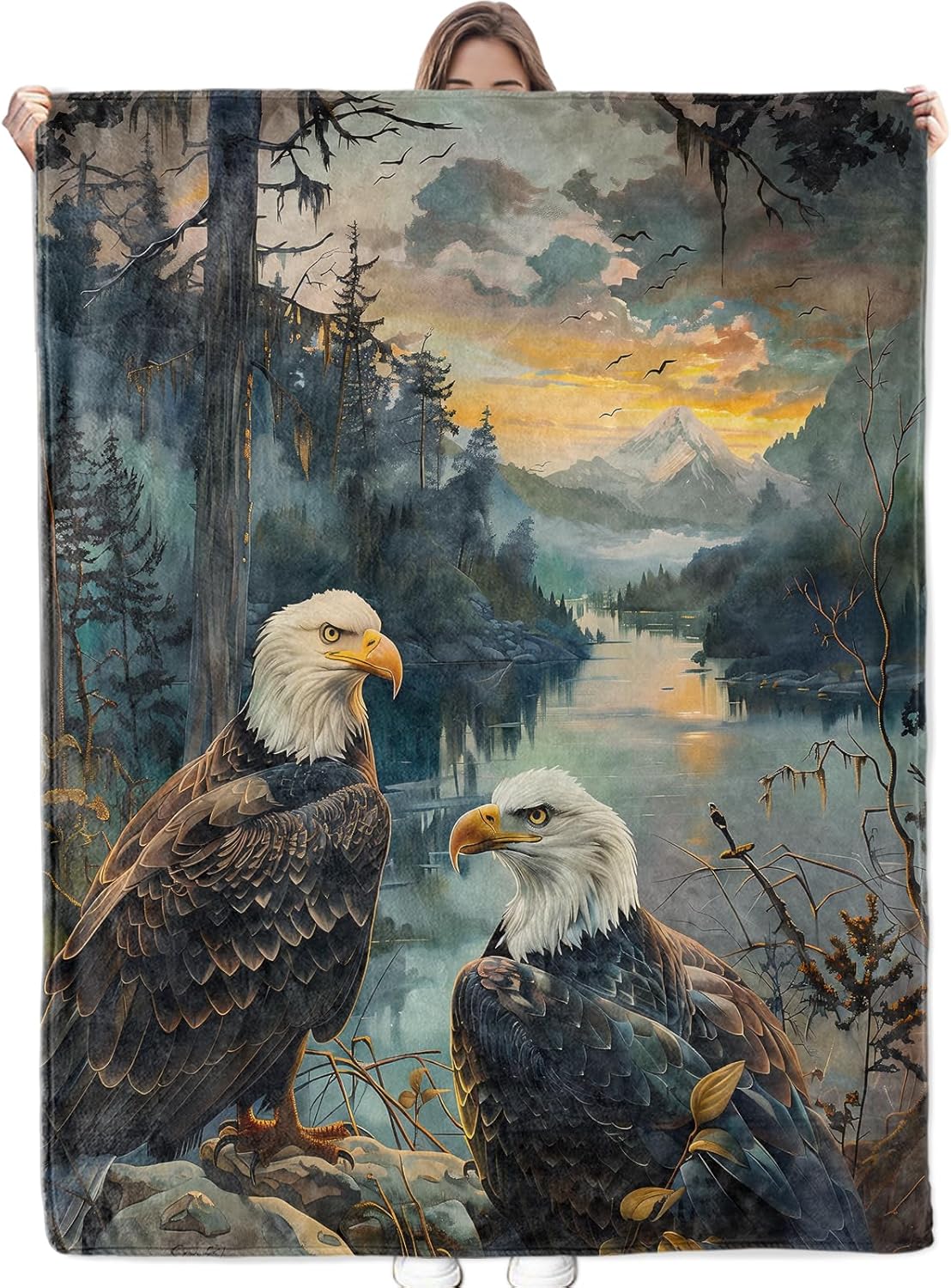 Surfer Goat Blanket - Soft, Cozy, Lightweight, Warm & Fuzzy Flannel Throw Blankets, Playful Goat Riding a Hot Dog, Perfect for Living Room, Bed, Travel & Couch - for Men Women Adults 60"×50"