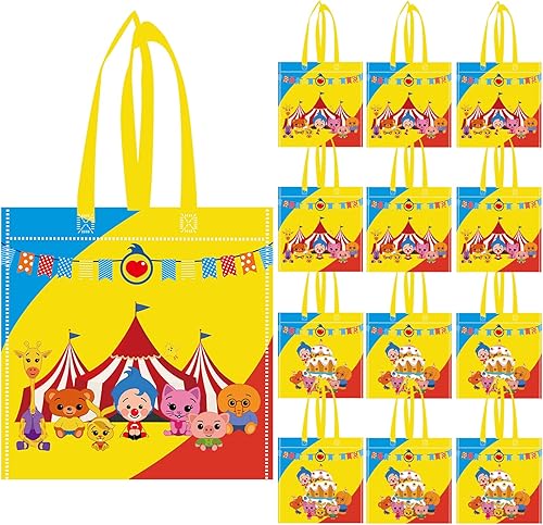 12 bolsas de regalo de Plim Plim para fiestas, bolsas reutilizables no tejidas, bolsas de regalo de Plim Plim Plim para fiestas temáticas de Plim