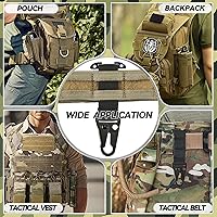 Vista 6 de Clip táctico para cinturón con montura en T, clip para bolso MOLLE, mosquetón colgante con gancho táctico