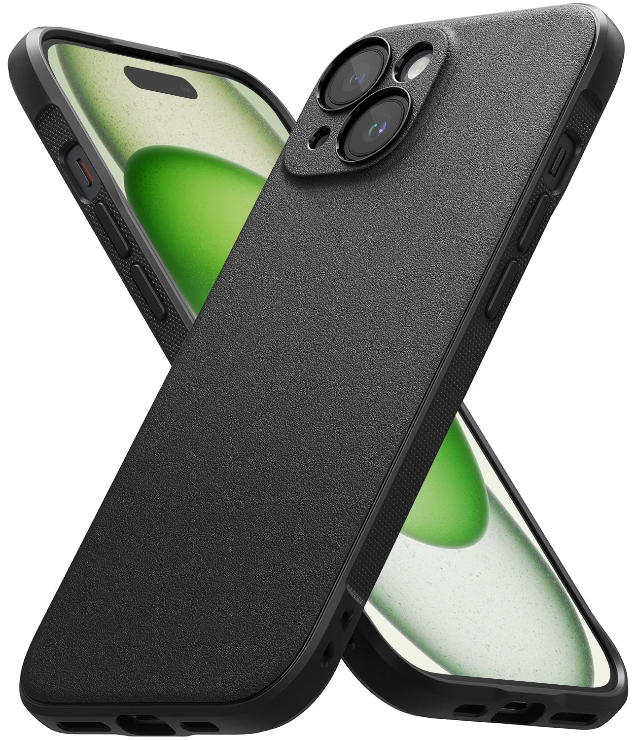 Ringke Onyx [Enhanced Grip Texture] Compatible with iPhone 15 Case, Slim Anti-Fingerprint Non-Slip Protective Phone Cover with Precisely Designed Camera Cutouts - Matte Black