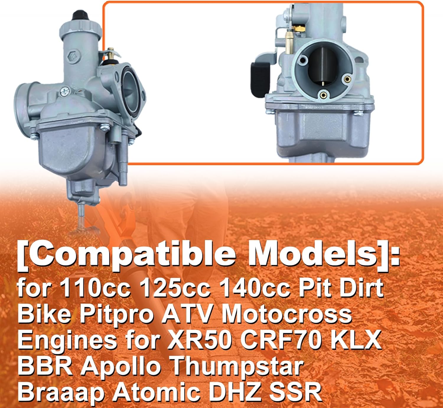 Premium Replacement Parts For 110cc 125cc 140cc Pit Dirt Bike, Pitpro ATV, and Motocross Engines - Complete Kit with F7TC Spark Plug, VM2226mm Carburetor, and Fuel Filter