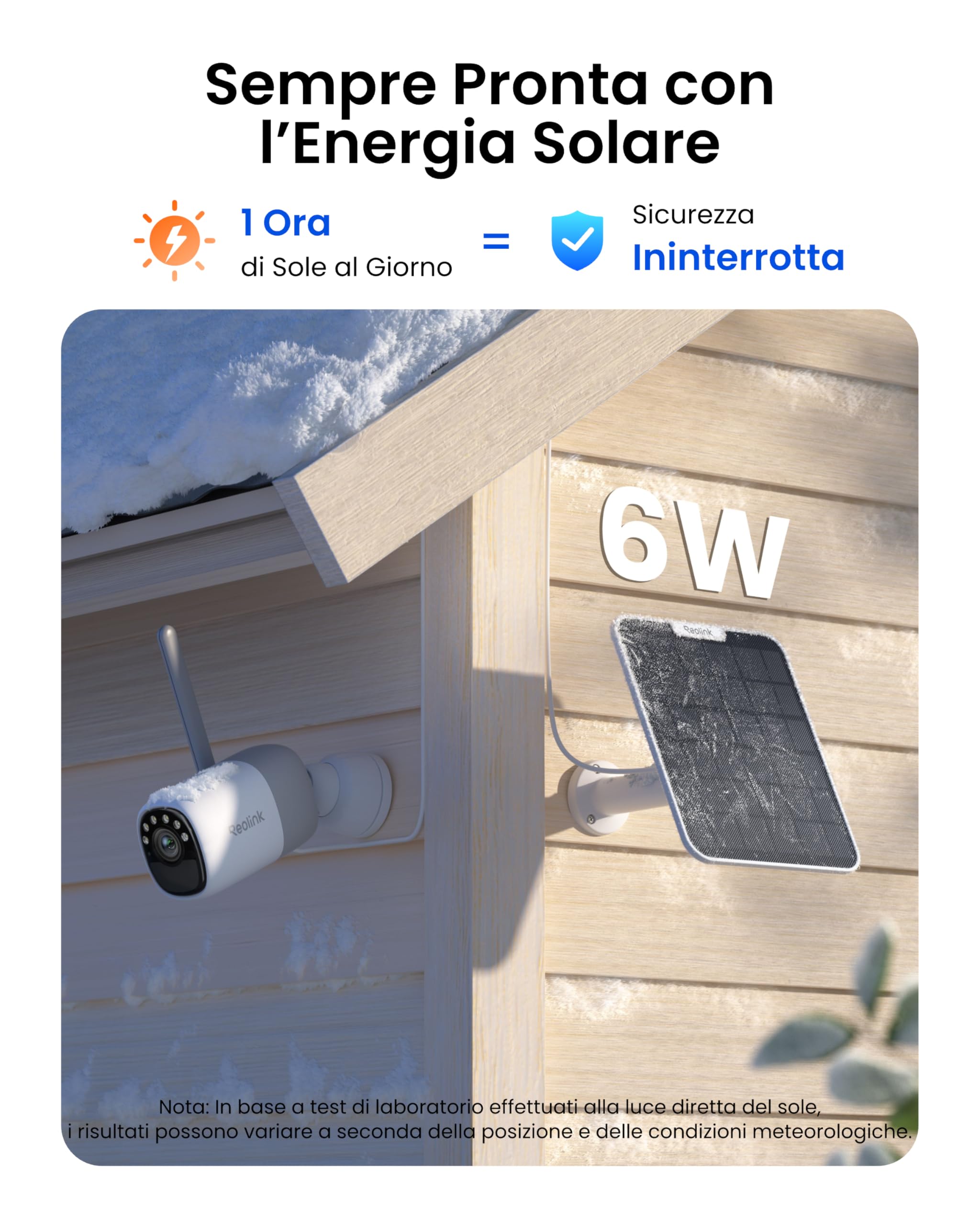 Reolink Altas, Telecamera WiFi Esterno Senza Fili 2K con Pannello Solare | Pre-registrazione, 4MP Visione Notturna ColorX, Batteria 20000mAh, AI Persone/Veicoli/Animali, 5GHz per Sorveglianza Esterna