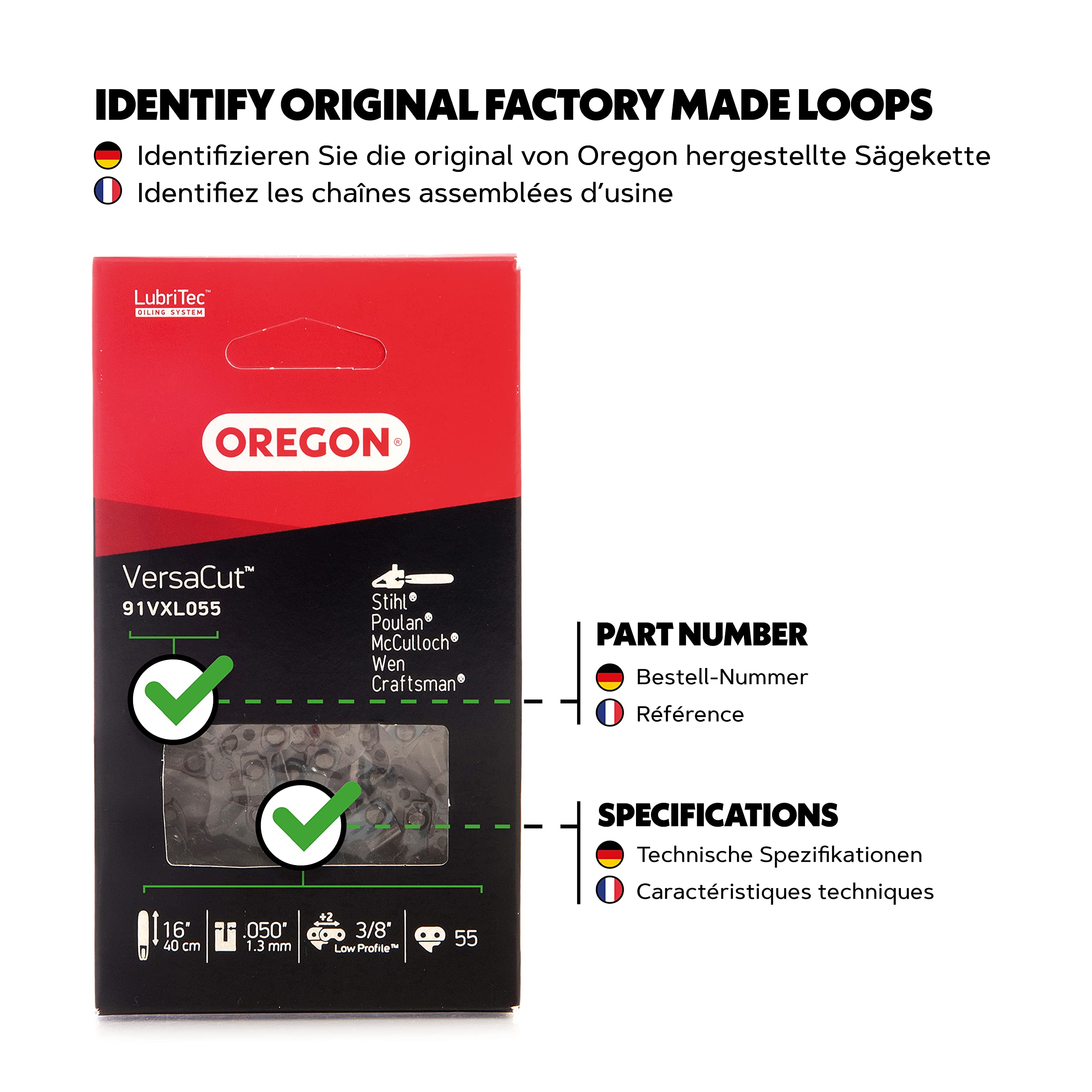 Oregon S55 AdvanceCut Sägekette Für 16 Zoll Bar -55 Treibglieder