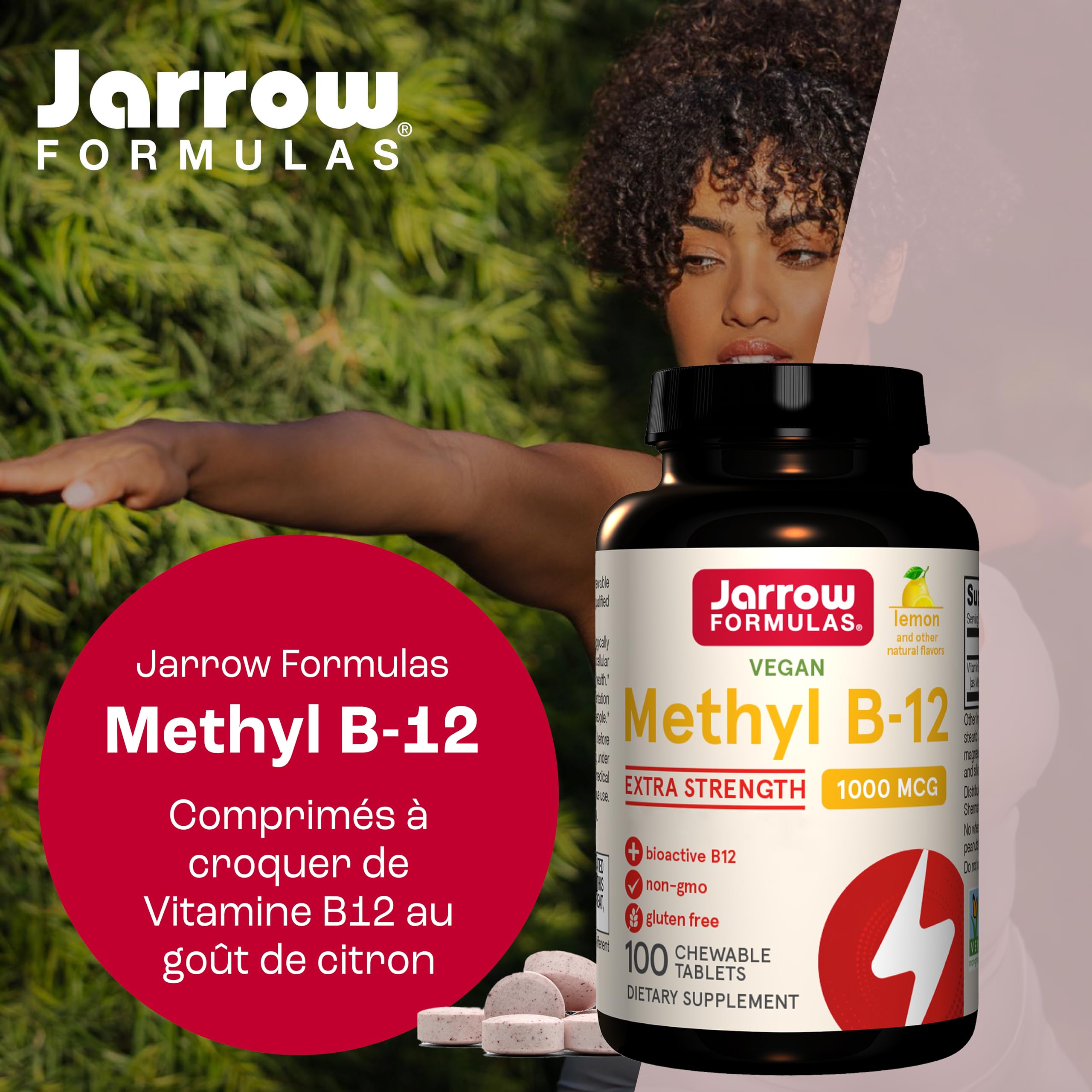 Jarrow Formulas, Méthyl B12, 1.000mcg, 2 Jours de Dépôt, Goût de Citron, 100 Comprimés à Sucer végétaliens, Sans Gluten, Végétarien, Sans Soja, Sans OGM