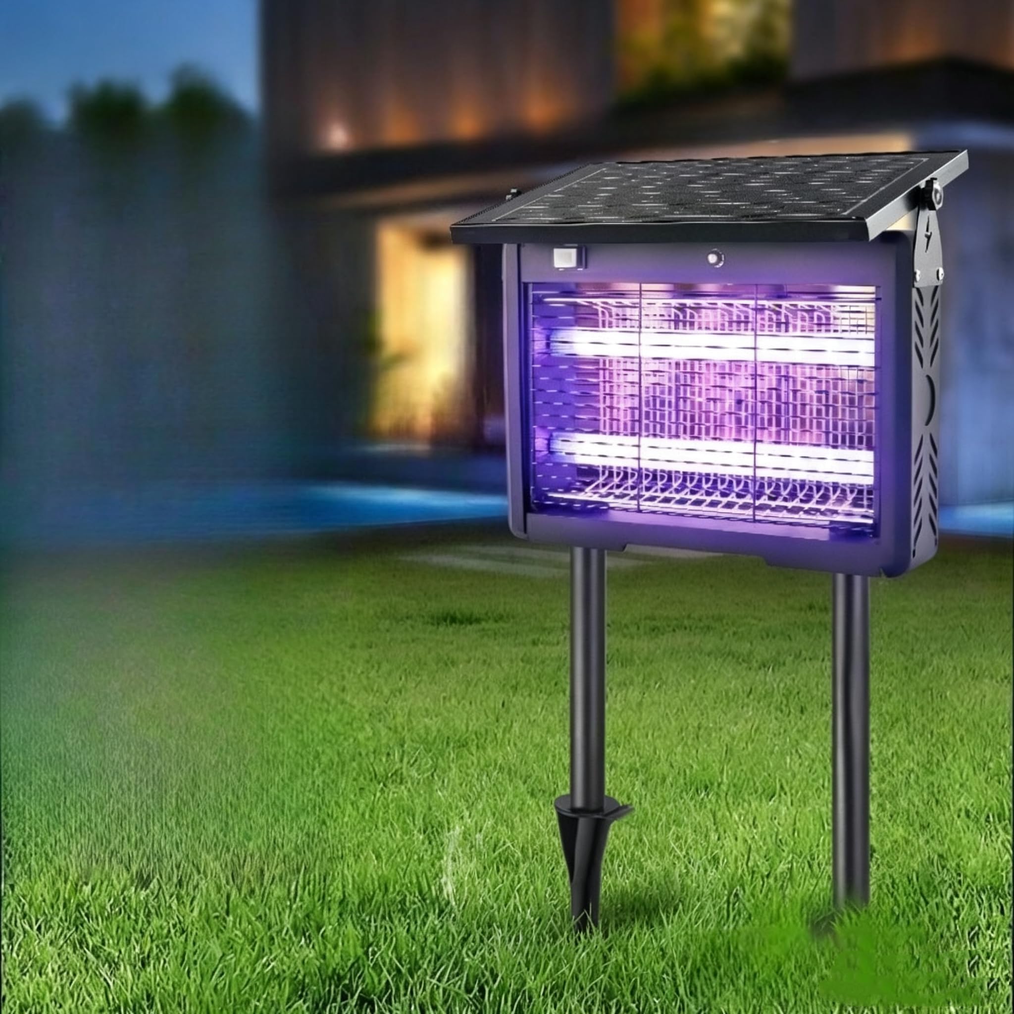 Lampada a energia solare anti-insetti – Lampada antizanzare da giardino impermeabile per esterni, illuminazione a LED per cortile per villa e patio, efficace soluzione repellente per insetti