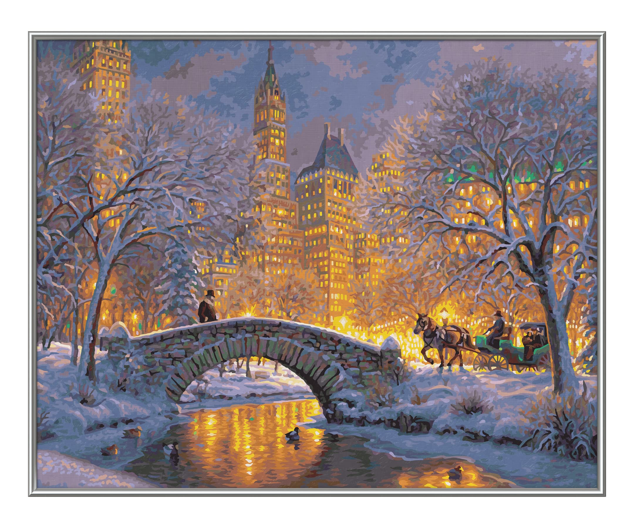 Schipper 609130874 Peinture par numéros - Nuit silencieuse au Central Park - Peinture pour adultes avec pinceaux et peintures acryliques 40 x 50 cm