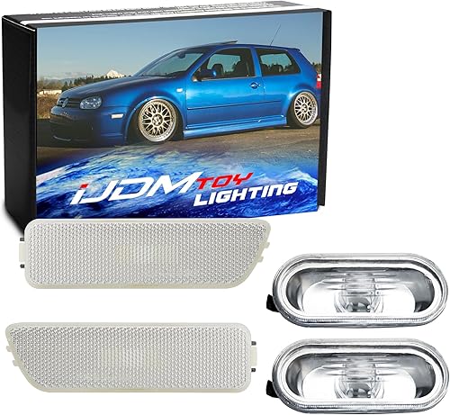 Miniatura 10 de iJDMTOY Euro Smoked Lens Bumper & Fender Side Marker, Combo de carcasa de luz repetidor compatible con Volkswagen 1999-2005 MK4 Golf GTI R32 Rabbit