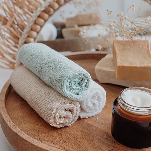 Miniatura 2 de Lavien Home, Paquete de 12 paños de bambú con bolsa de embrague multiusos, toallas absorbentes ultrasuaves para cara, cuerpo, ducha, maquillaje,