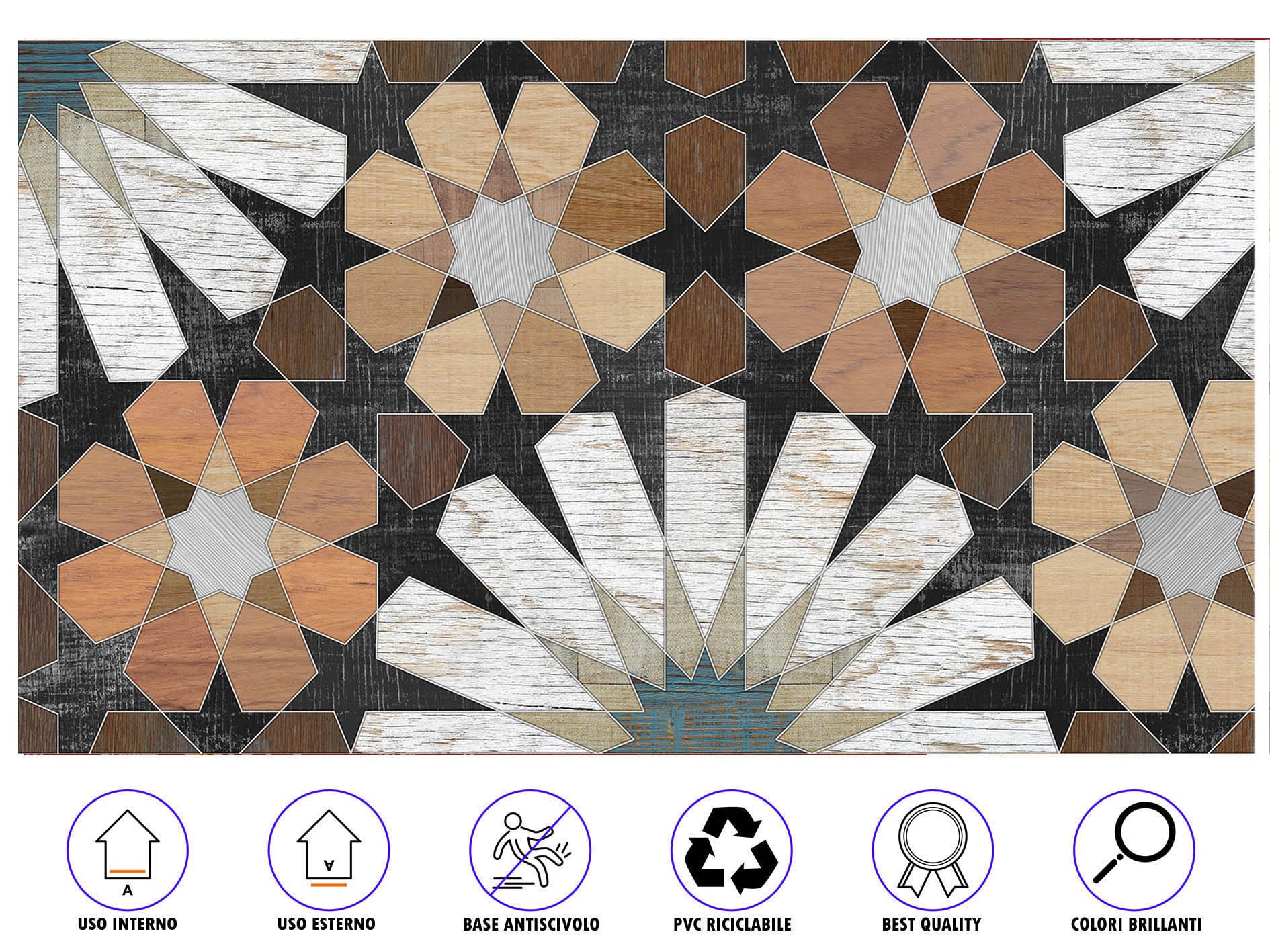 Tappetiko Passatoia Stampata - Antiscivolo, Lavabile, Per Cucina E Casa, Misura 52x90 Cm - Foto 10