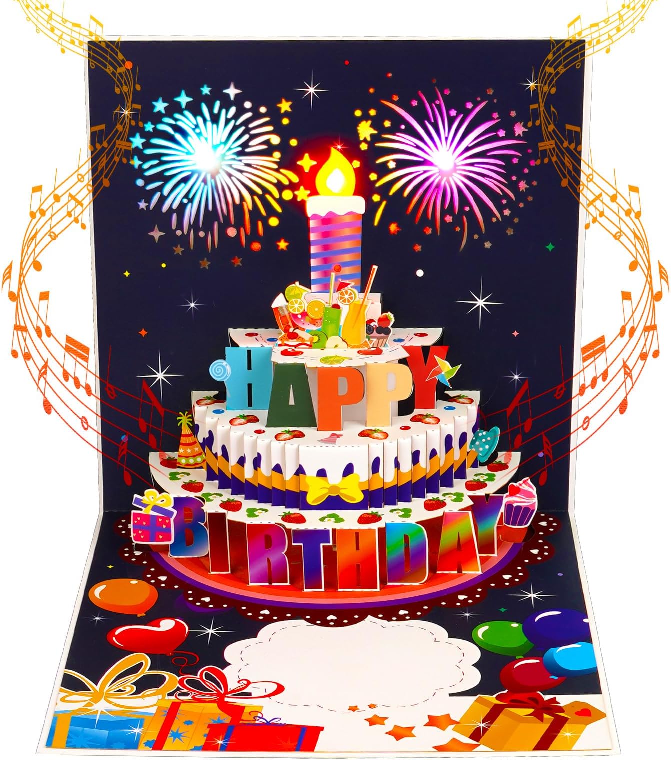 Lights & Sound 3D Pop Up Birthday Card With Envelopes For - View #5