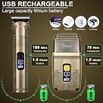 Hatteker Professional Hair Clipper Electric Razor Foil Shavers for Men Body Nose Ear Hair Grooming Kit with Triple Blades Cordless Waterproof