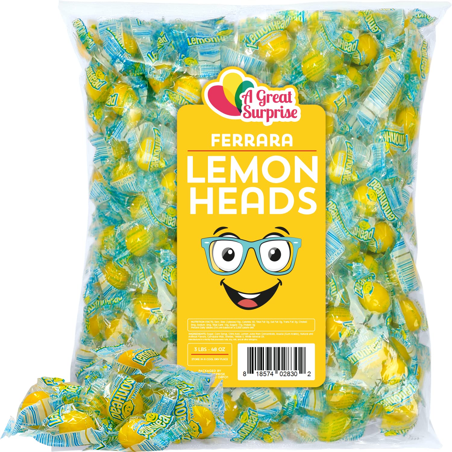 Lemonheads Candy 3 LB Lemon Heads Yellow Candy