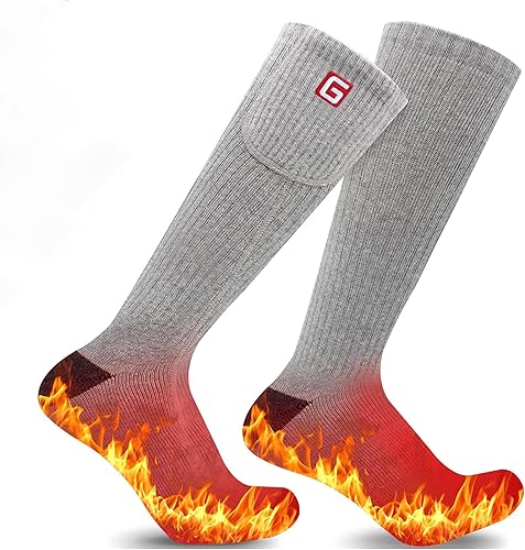 QILOVE Calentado Scoks - Calcetines térmicos de invierno con 3 ajustes de calefacción, recargable y eléctrico, para hombres y mujeres