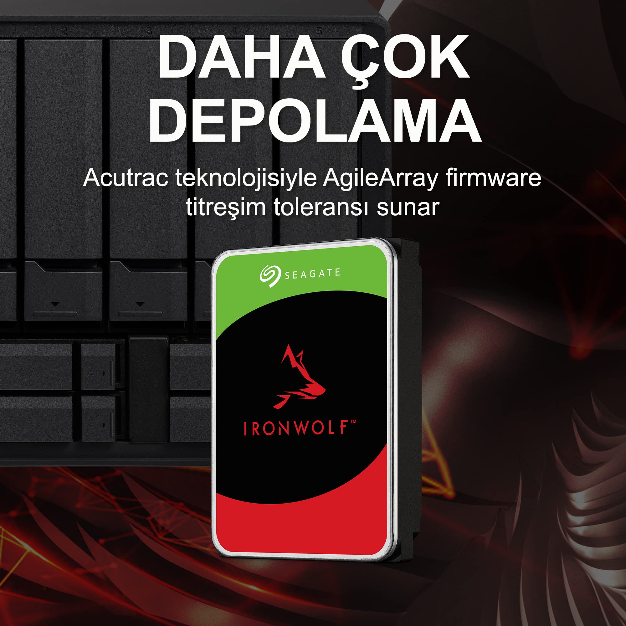 Seagate IronWolf, 4 TB, NAS Dahili Sabit Disk HDD — CMR 3,5 İnç Seagate IronWolf, 4 TB, NAS Dahili Sabit Disk HDD — CMR 3,5 İnç