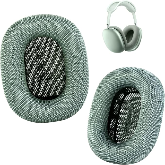 Ear Cushions for AirPods Max Headphone - Upgraded Mesh Earpads Replacement Compatible for Apple AirPods Max with Silicone Layer, Magnet, Memory Foam and Noise Isolation (Green)